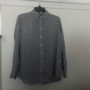 DKNY Navy & White Vertical Stripe Button-Down Shirt